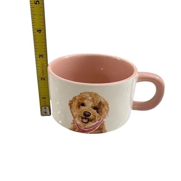 Set of 3 Peir 1 Dolomite Pink & White Stackable Dog Mugs - Picture 6 of 8